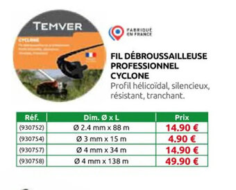 Rural Master FIL DÉBROUSSAILLEUSE PROFESSIONNEL CYCLONE offre