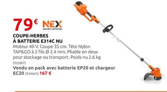 Rural Master COUPE-HERBES À BATTERIE E314C NU offre