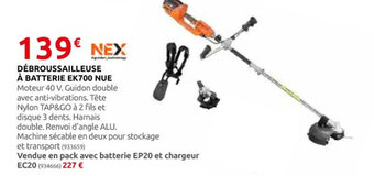 Rural Master DÉBROUSSAILLEUSE À BATTERIE EK700 NUE offre