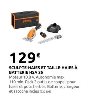 Rural Master SCULPTE-HAIES ET TAILLE-HAIES À BATTERIE HSA 26 offre