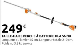 TAILLE-HAIES PERCHE À BATTERIE HLA 56 NU