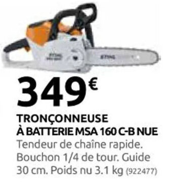 Rural Master TRONÇONNEUSE À BATTERIE MSA 160 C-B NUE offre