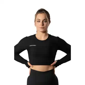 Decathlon Top fitness à manches longues côtelées v2 noir offre