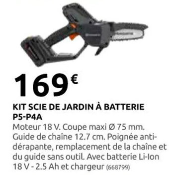 Rural Master KIT SCIE DE JARDIN À BATTERIE P5-P4A offre