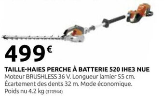 Rural Master TAILLE-HAIES PERCHE À BATTERIE 520 IHE3 NUE offre