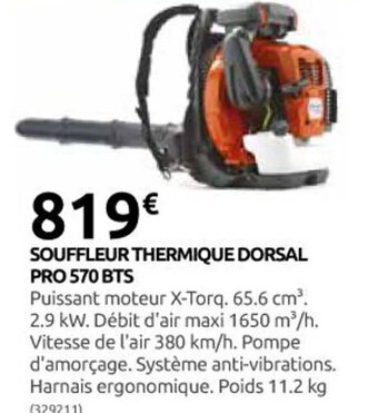 Rural Master SOUFFLEUR THERMIQUE DORSAL PRO 570 BTS offre