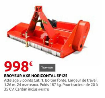 Rural Master BROYEUR AXE HORIZONTAL EF125 offre
