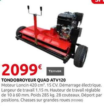 Rural Master TONDOBROYEUR QUAD ATV120 offre