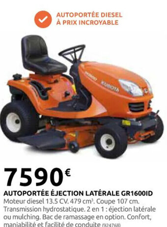 Rural Master AUTOPORTÉE ÉJECTION LATÉRALE GR1600ID offre