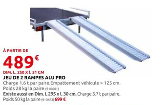 Rural Master JEU DE 2 RAMPES ALU PRO offre