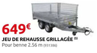 Rural Master JEU DE REHAUSSE GRILLAGÉE offre
