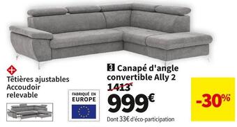Conforama Canapé d'angle convertible ally 2 offre