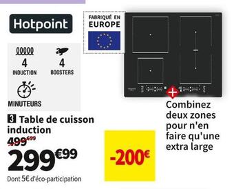 Conforama Hotpoint table de cuisson induction hb4860bne offre
