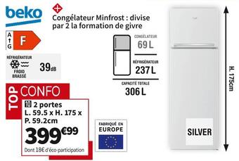 Conforama Beko réf. 2 portes rdsa310m30sn offre