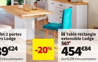 Conforama Table rectangle extensible lodge offre