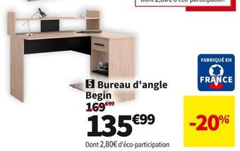 Conforama Bureau d'angle 120.7 cm begin offre
