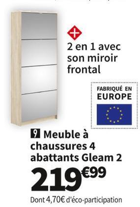 Conforama Meuble à chaussures 4 abattants gleam 2 offre