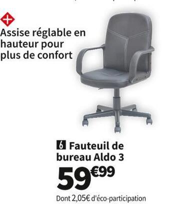 Conforama Fauteuil de bureau aldo offre