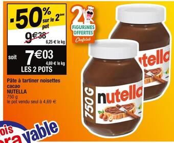 Cora x Carrefour Nutella pâte à tartiner noisettes cacao offre