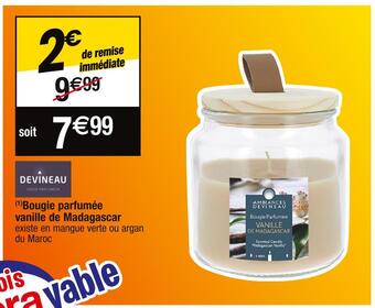 Cora x Carrefour Devineau bougie parfumée vanille de madagascar offre