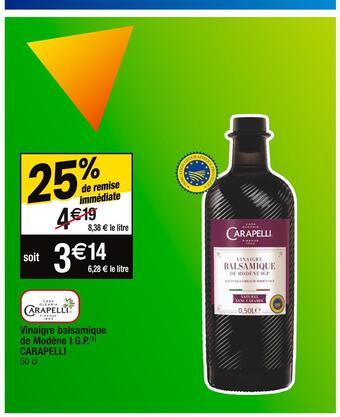 Carapelli vinaigre balsamique de modène i.g.p