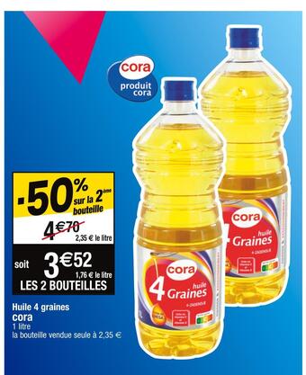 Cora x Carrefour Cora huile 4 graines offre