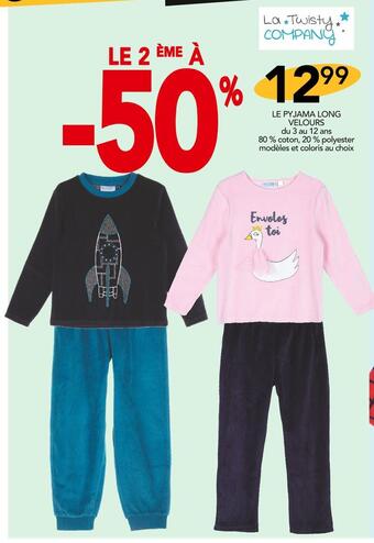 Stokomani La twisty company le pyjama long velours offre
