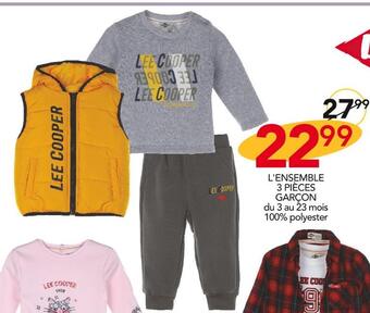 Stokomani Lee cooper l'ensemble 3 pièces garçon offre