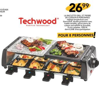 Stokomani Techwood la raclette grill et pierre de cuisson 8 personnes offre