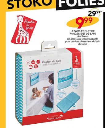 Stokomani Sophie la girafe le tapis et filet de rangement de bain offre