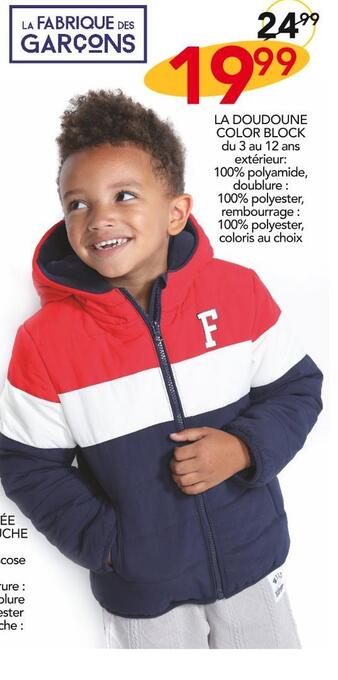 Stokomani La fabrique des garçons la doudoune color block offre
