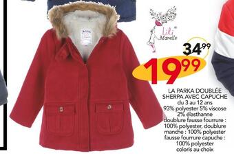 Stokomani Lili marelle la parka doublée sherpa avec capuche offre