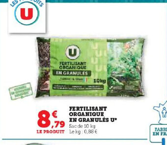 Hyper U FERTILISANT ORGANIQUE EN GRANULÉS U offre