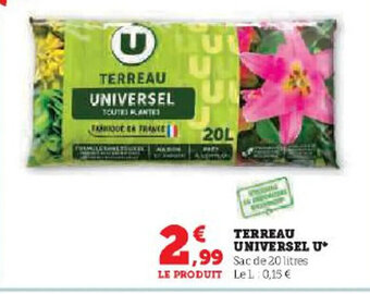 Hyper U TERREAU UNIVERSEL U offre