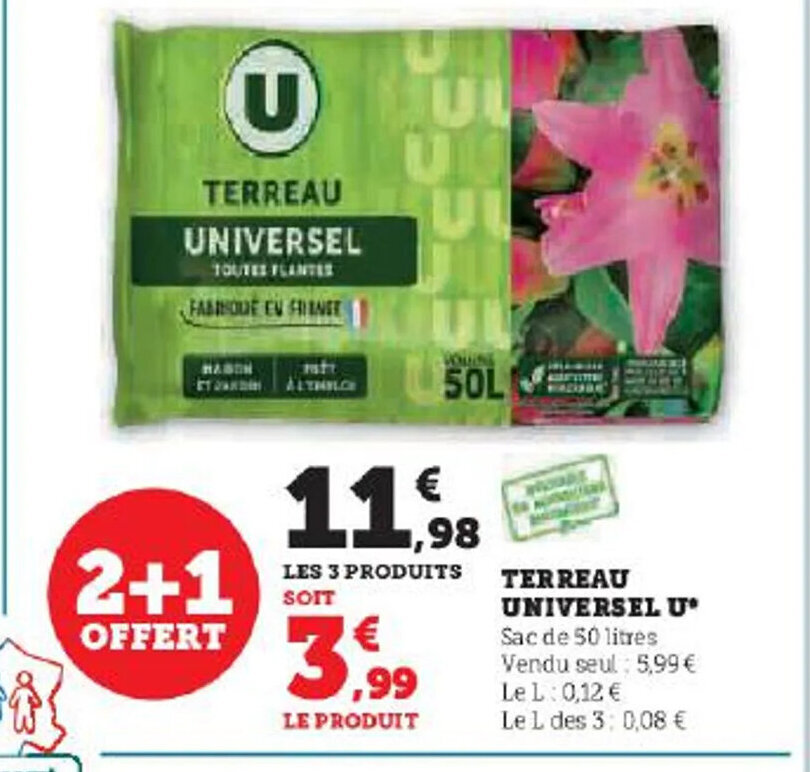 Hyper U Terreau universel U offre