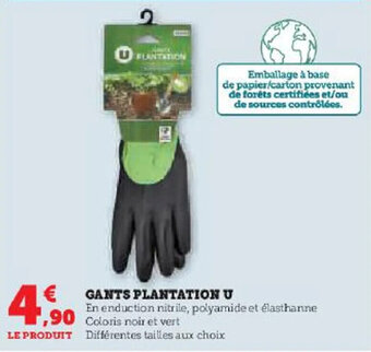 Hyper U GANTS PLANTATION U offre