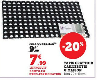 Hyper U TAPIS GRATTOIR CAILLEBOTIS U MAISON offre