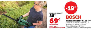 Hyper U TAILLE HAIE SANS FIL 18-45V offre