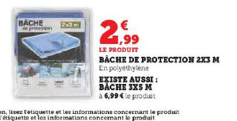 Hyper U BACHE DE PROTECTION 2X3 M offre