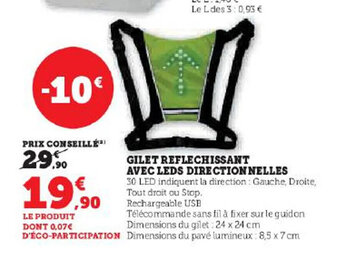 Hyper U GILET REFLECHISSANT AVEC LEDS DIRECTIONNELLES offre
