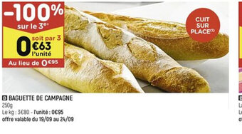 B BAGUETTE DE CAMPAGNE
