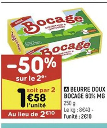 Leader Price A BEURRE DOUX BOCAGE 60% MG offre