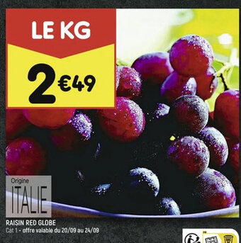 Leader Price RAISIN RED GLOBE offre