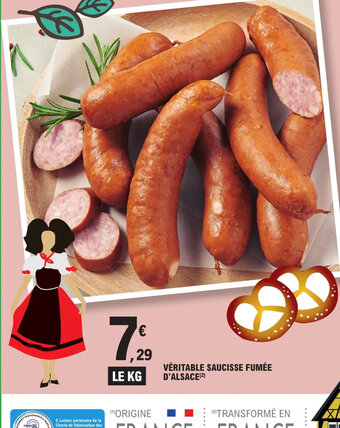 E.Leclerc Express VÉRITABLE SAUCISSE FUMÉE D'ALSACE offre