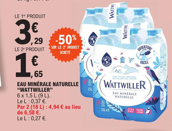 E.Leclerc Express EAU MINÉRALE NATURELLE WATTWILLER offre