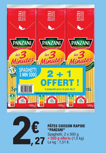 E.Leclerc Express PÂTES CUISSON RAPIDE PANZANI offre