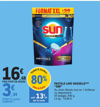 E.Leclerc Express PASTILLE LAVE VAISSELLE SUN offre