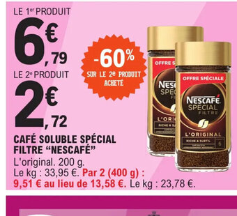 E.Leclerc Express CAFÉ SOLUBLE SPÉCIAL FILTRE NESCAFÉ offre