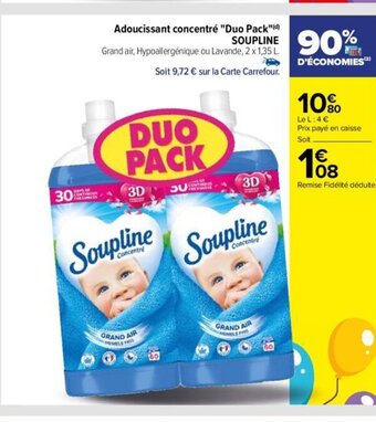 Carrefour Adoucissant concentré Duo Pack offre