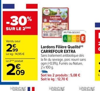 Carrefour Lardons Filière QualitéCARREFOUR EXTRA offre